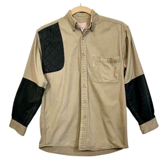 Magellan Shooting Shirt Quilted Khaki Long Sleeves Men M Outdoors Skeet Hunting - Picture 2 of 9
